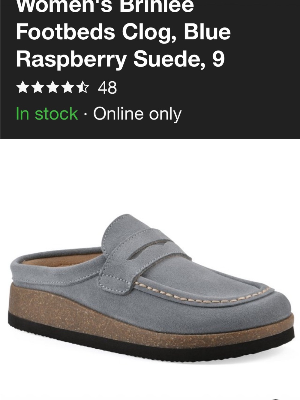 White Mountain Women’s Blue Raspberry Suede Slip-On Clog